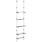 Tuinrek Met 3 Schappen Telescopisch Aluminium Zilverkleurig