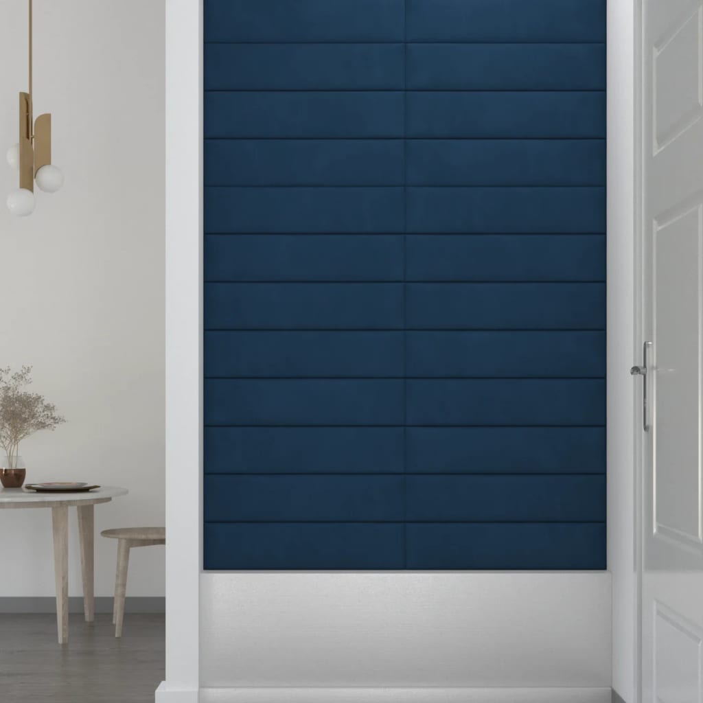 Wandpanelen 1,08 M² Fluweel Blauw