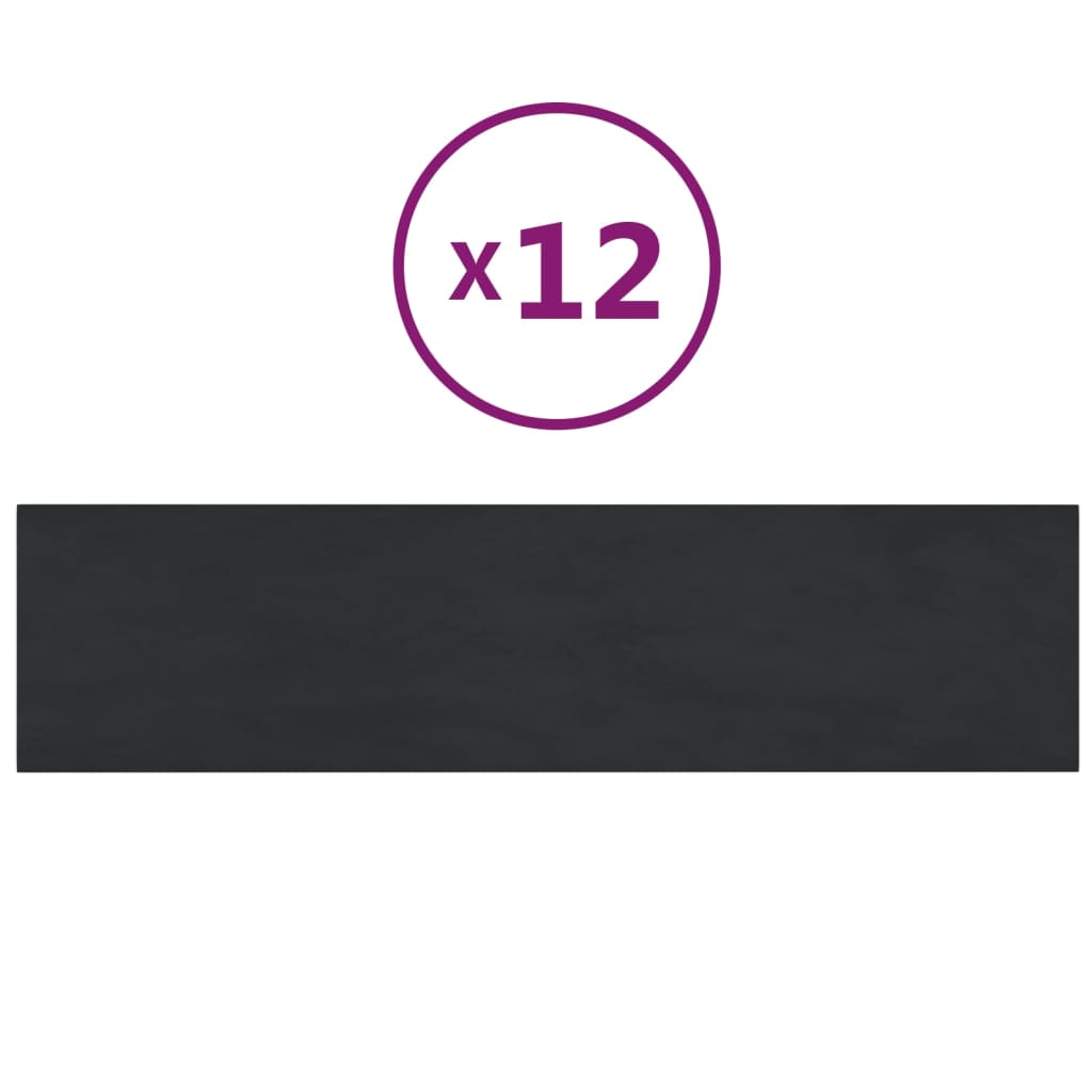 Wandpanelen 1,08 M² Fluweel Zwart