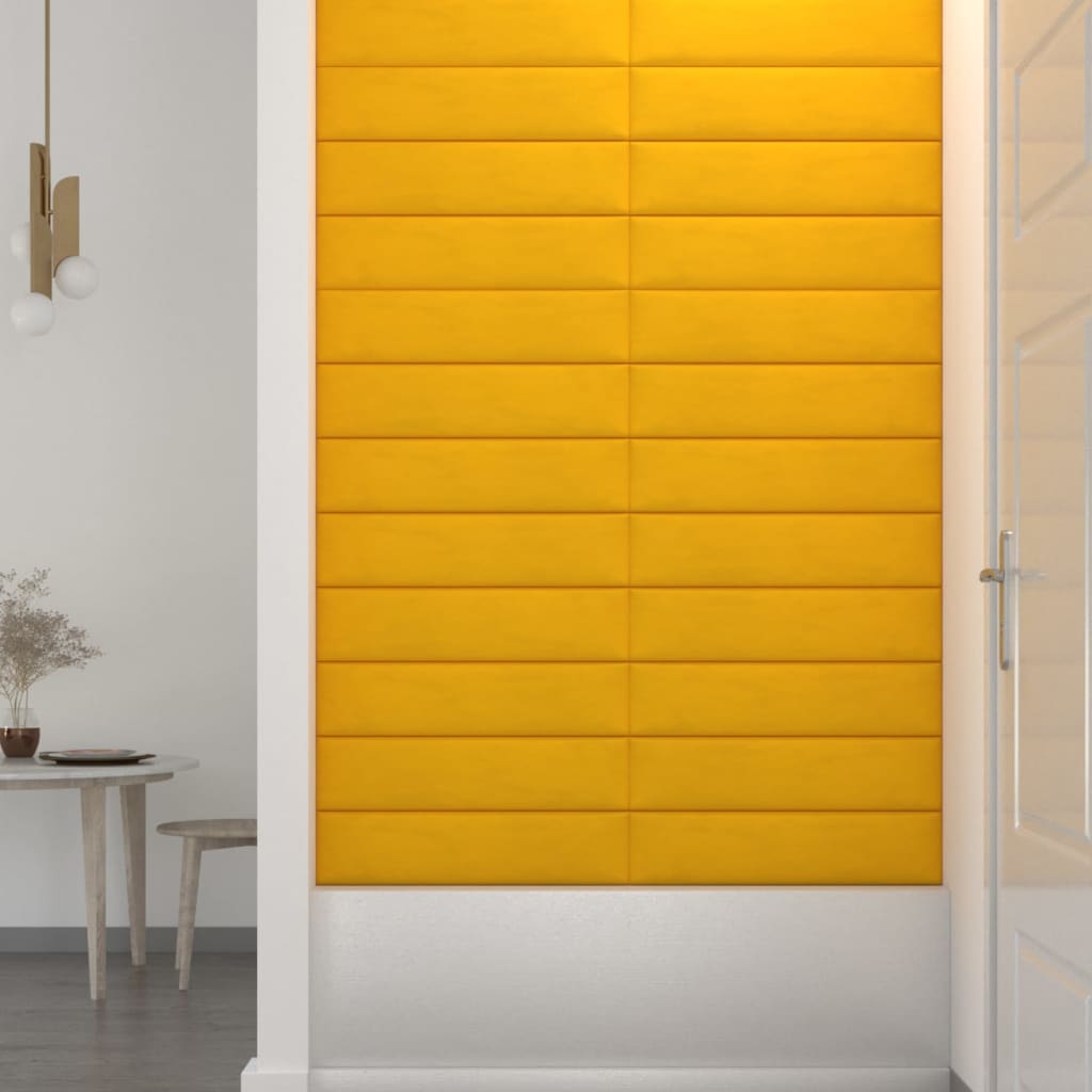 Wandpanelen 1,08 M² Fluweel Geel