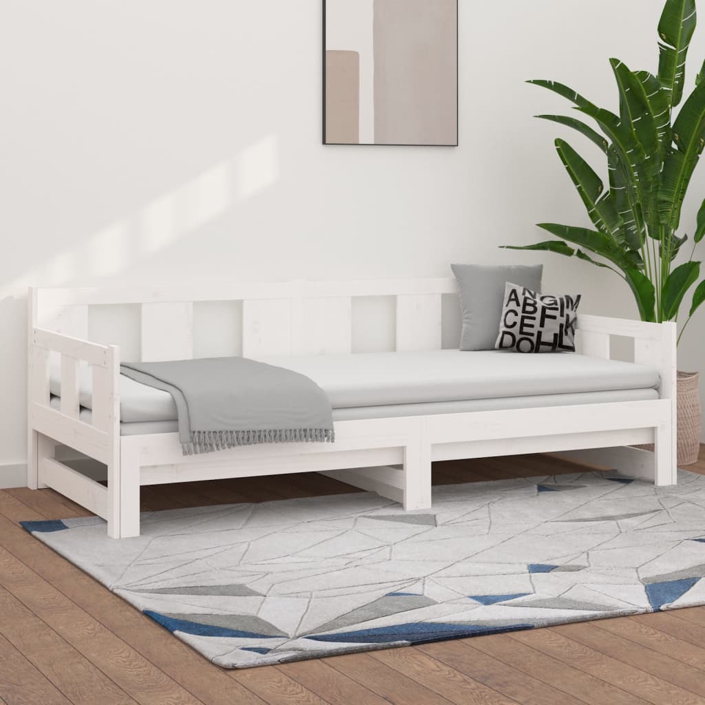 Slaapbank Uitschuifbaar Massief Grenenhout 2X(90X200) Cm