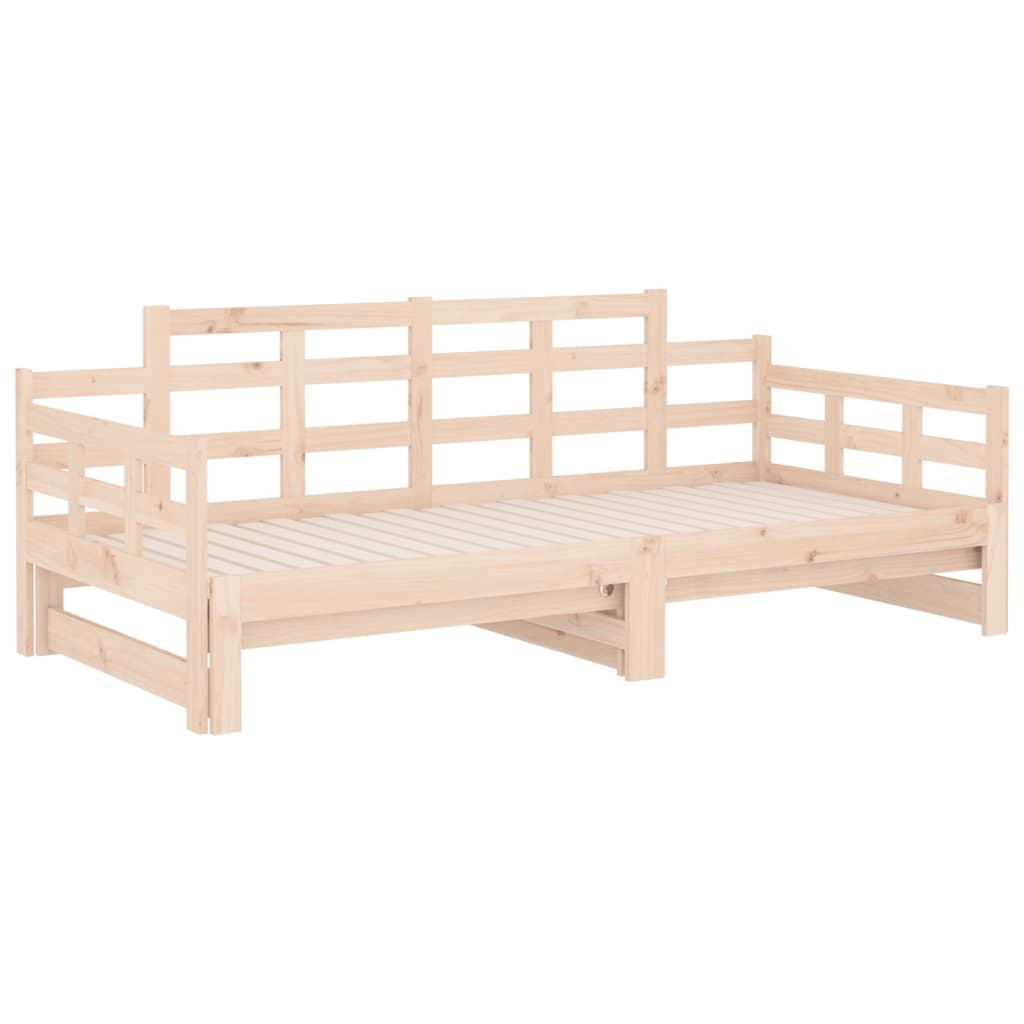 Slaapbank Uitschuifbaar Massief Grenenhout 2X(90X200) Cm