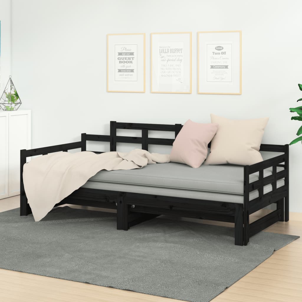 Slaapbank Uitschuifbaar Massief Grenenhout 2X(90X200) Cm