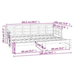 Slaapbank Uitschuifbaar Massief Grenenhout 2X(90X200) Cm