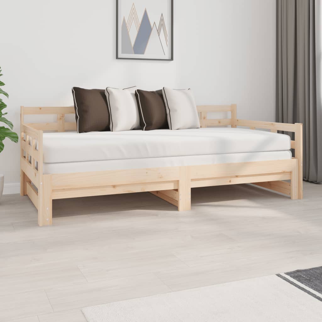 Slaapbank Uitschuifbaar Massief Grenenhout 2X(90X200) Cm