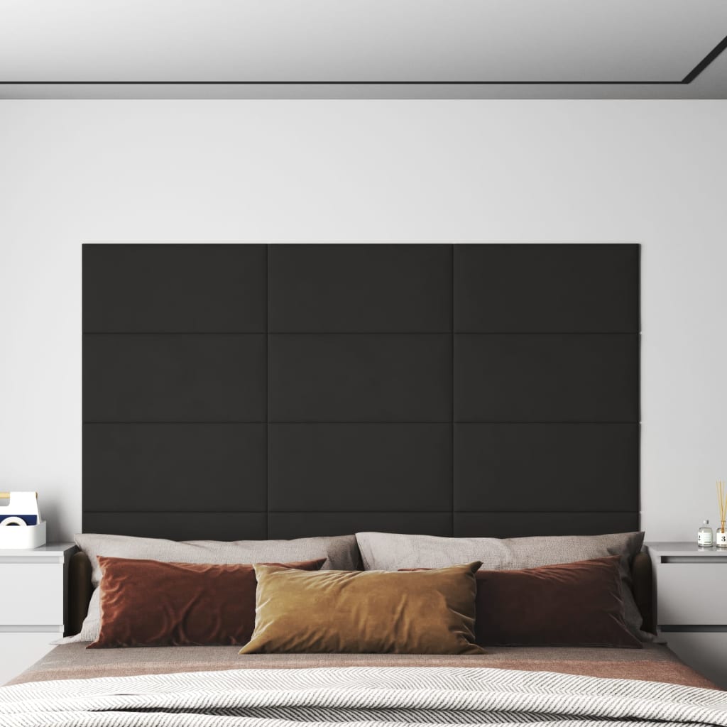 Wandpanelen 1,08 M² Fluweel Zwart
