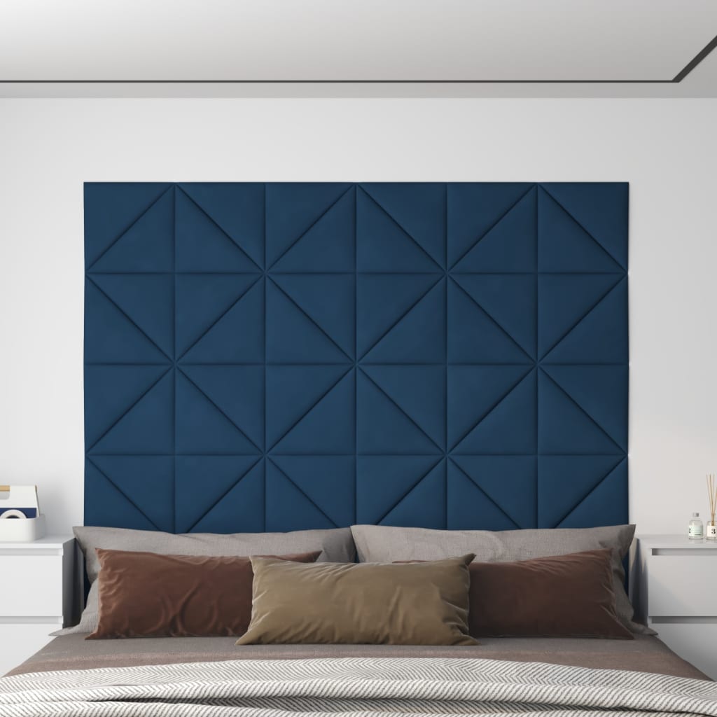 Wandpanelen 1,08 M² Fluweel Blauw