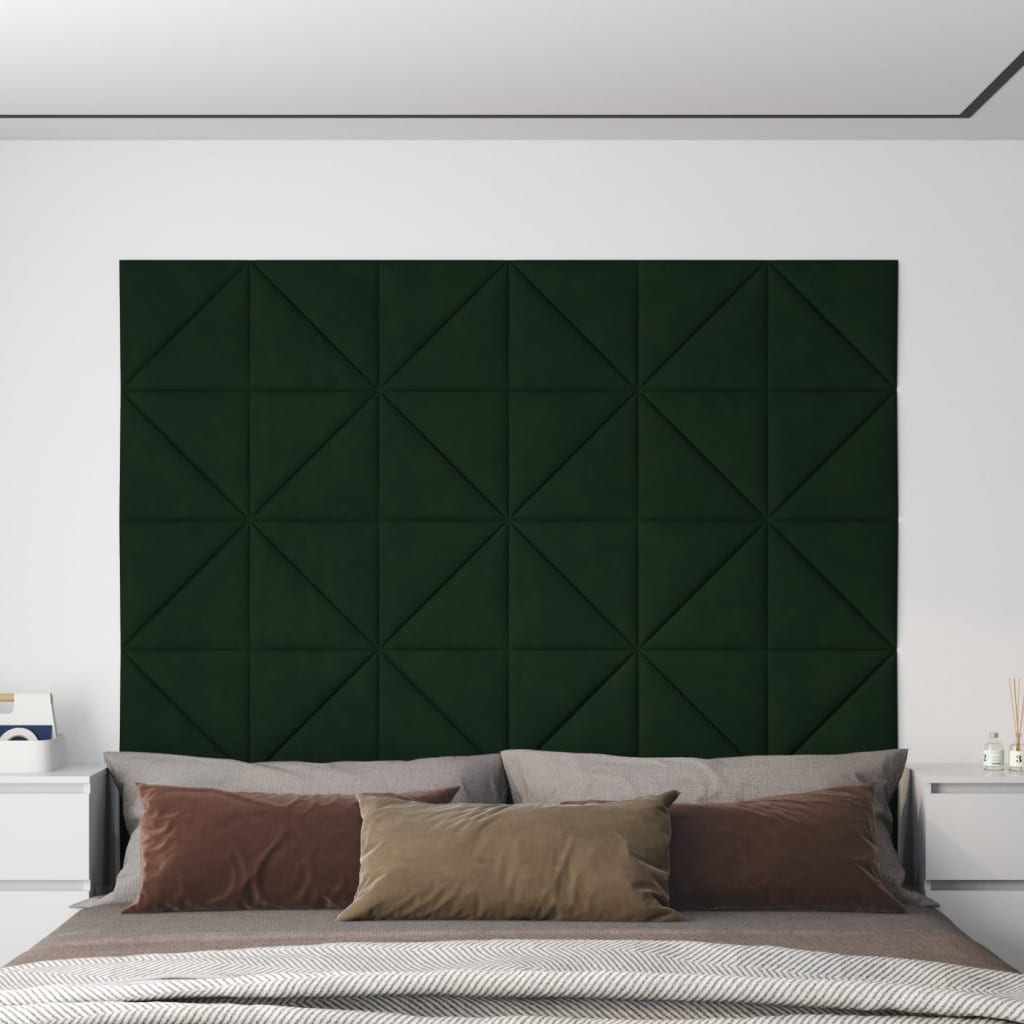 Wandpanelen 1,08 M² Fluweel Donkergroen