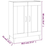 Dressoir 69,5X34X90 Cm Bewerkt Hout