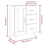 Dressoir 69,5X34X90 Cm Bewerkt Hout