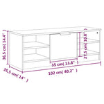 Tv-Meubel 102X35,5X36,5 Cm Bewerkt Hout Kleurig