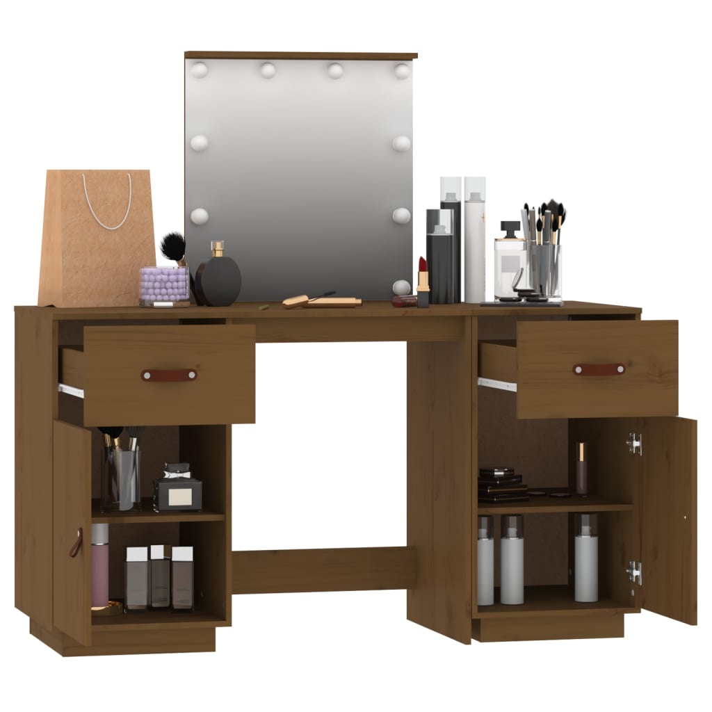 Kaptafelset Met Led Massief Grenenhout