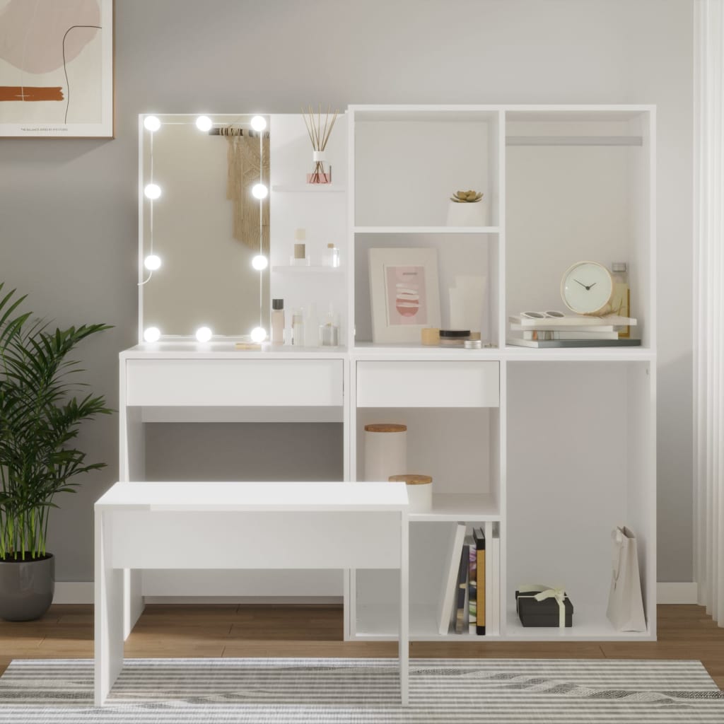 Kaptafelset Met Led's Bewerkt Hout