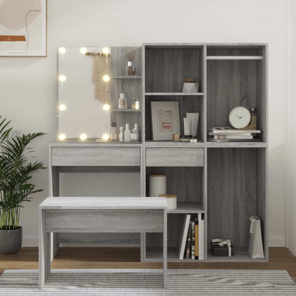 Kaptafelset Met Led's Bewerkt Hout