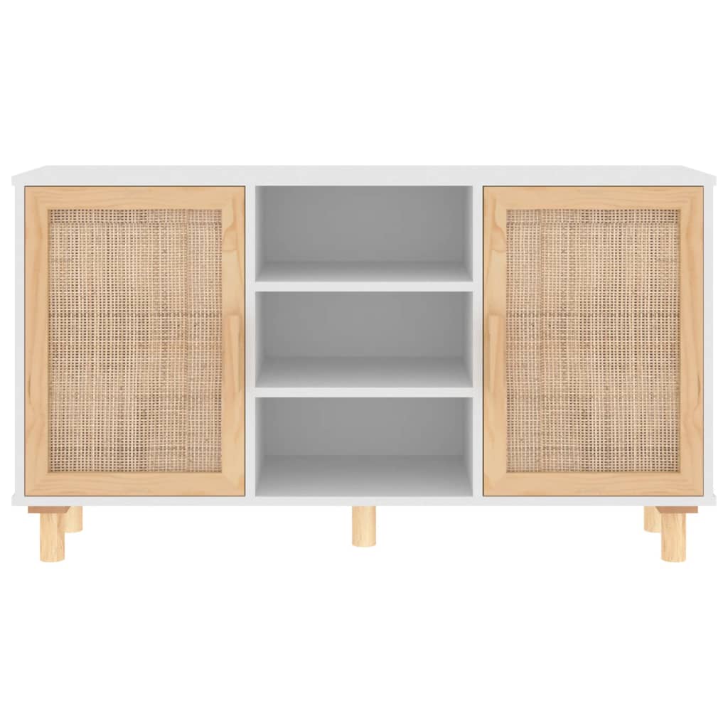 Dressoir 105X30X60 Cm Massief Grenenhout En Rattan