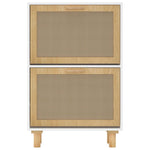 Schoenenkast 52X25X80 Cm Bewerkt Hout En Natuurlijk Rattan