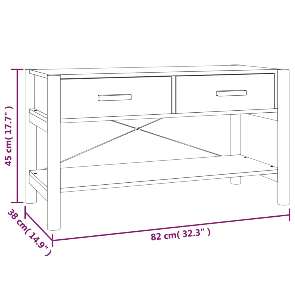 Tv-Meubel 82X38X45 Cm Bewerkt Hout