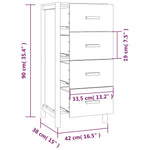 Hoge Kast 42X38X90 Cm Bewerkt Hout