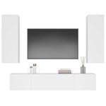 4-Delige Tv-Meubelset Bewerkt Hout