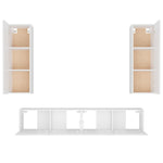 4-Delige Tv-Meubelset Bewerkt Hout