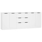 3-Delige Dressoirs Bewerkt Hout