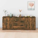 3-Delige Dressoirs Bewerkt Hout