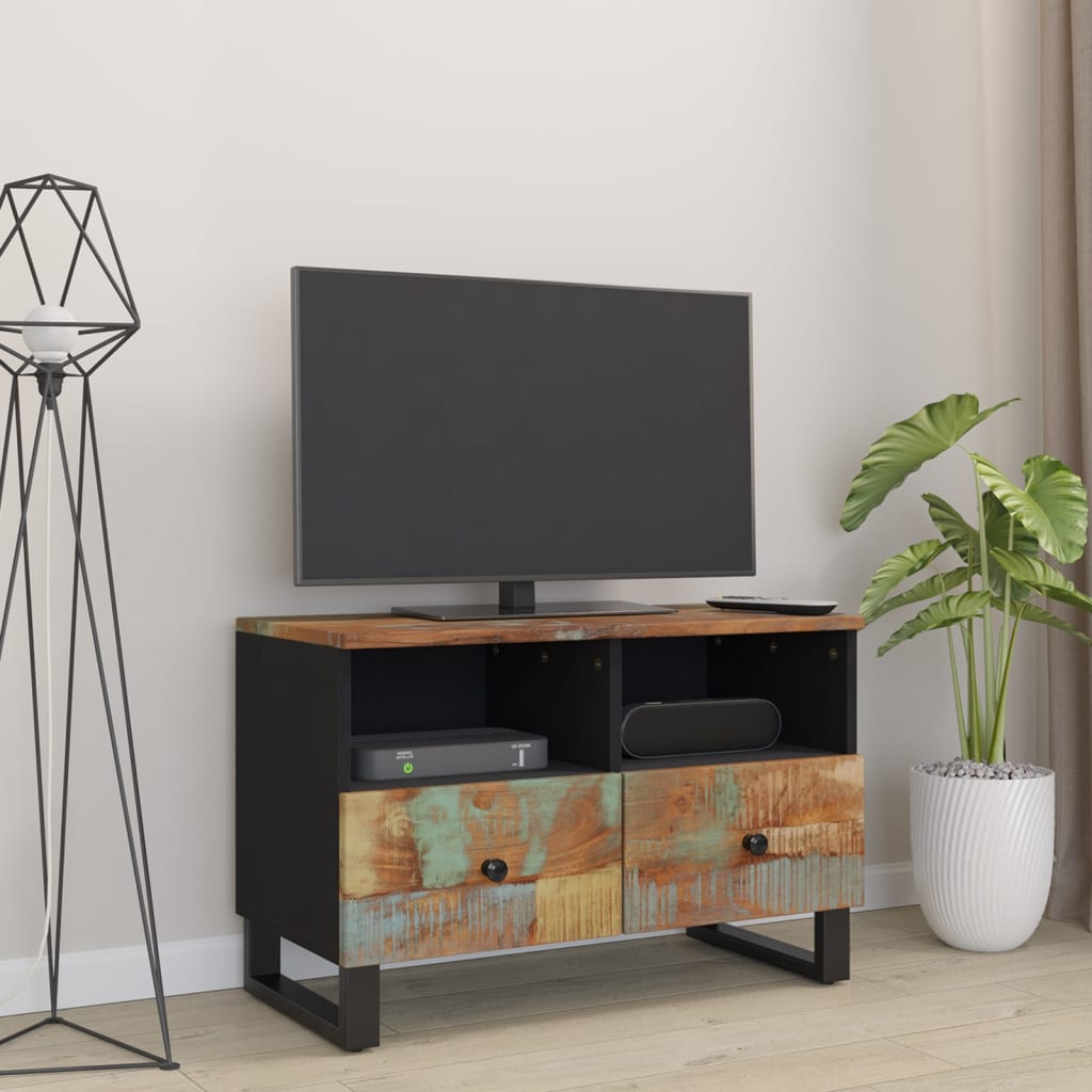 Tv-Meubel 70X33X46Cm Massief Teruggewonnen Hout