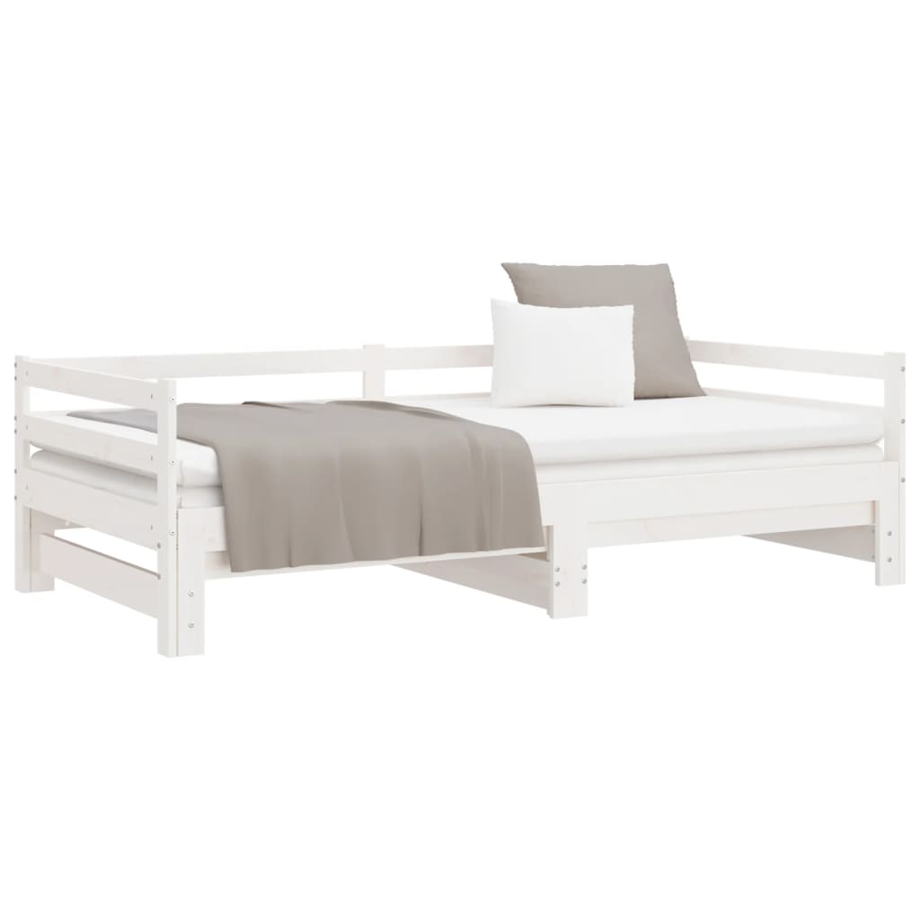 Slaapbank Uitschuifbaar Massief Grenenhout 2X(90X190) Cm