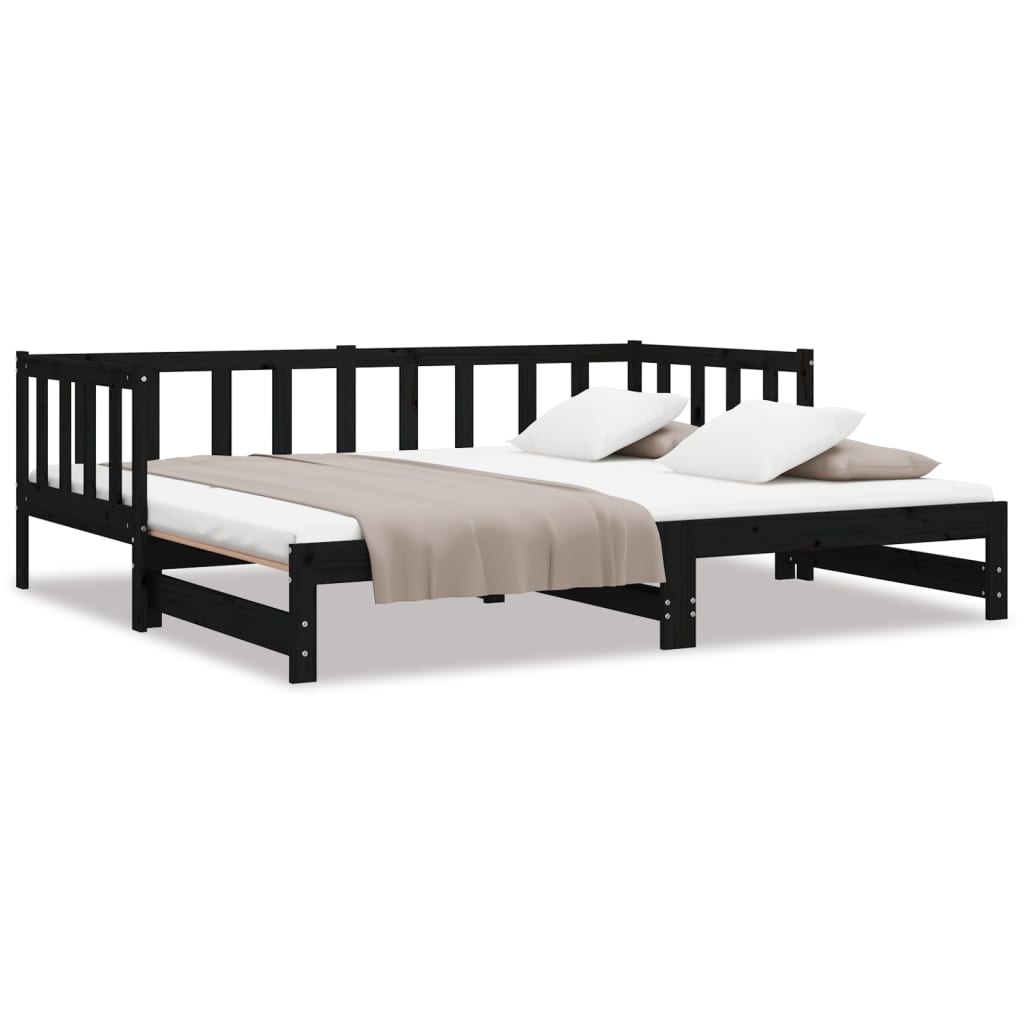 Slaapbank Uitschuifbaar 2X(80X200) Cm Massief Grenenhout