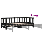 Slaapbank Uitschuifbaar 2X(80X200) Cm Massief Grenenhout