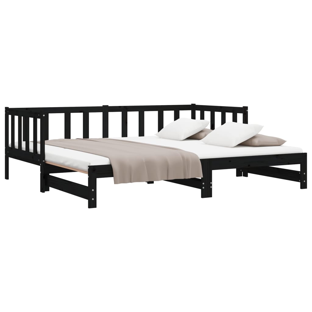 Slaapbank Uitschuifbaar 2X(80X200) Cm Massief Grenenhout
