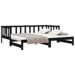 Slaapbank Uitschuifbaar 2X(80X200) Cm Massief Grenenhout
