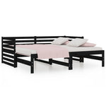 Slaapbank Uitschuifbaar 2X(80X200) Cm Massief Grenenhout
