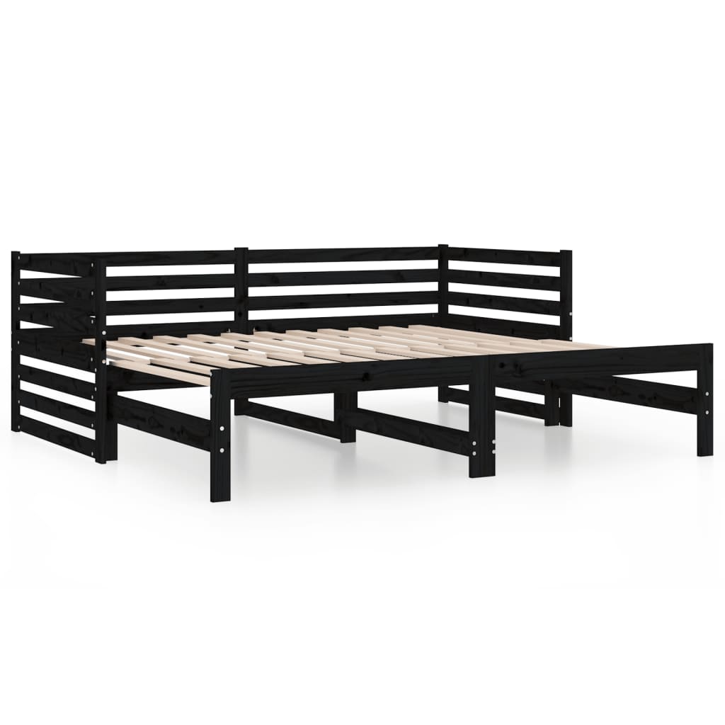 Slaapbank Uitschuifbaar 2X(80X200) Cm Massief Grenenhout