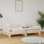 Slaapbank Uitschuifbaar 2X(80X200) Cm Massief Grenenhout