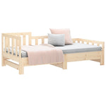Slaapbank Uitschuifbaar 2X(80X200) Cm Massief Grenenhout