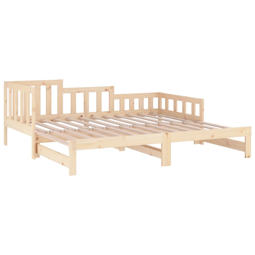 Slaapbank Uitschuifbaar 2X(80X200) Cm Massief Grenenhout