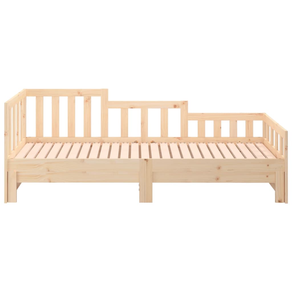 Slaapbank Uitschuifbaar 2X(80X200) Cm Massief Grenenhout