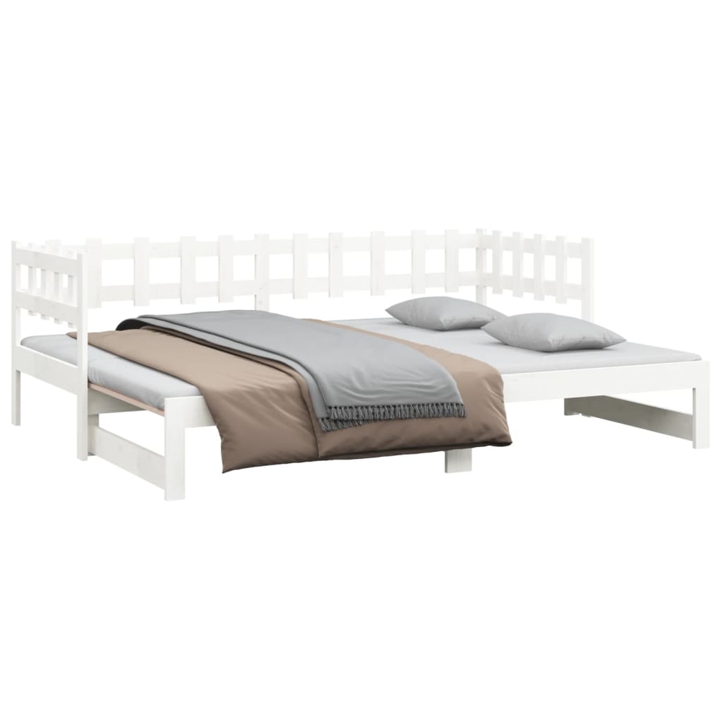 Slaapbank Uitschuifbaar 2X(80X200) Cm Massief Grenenhout
