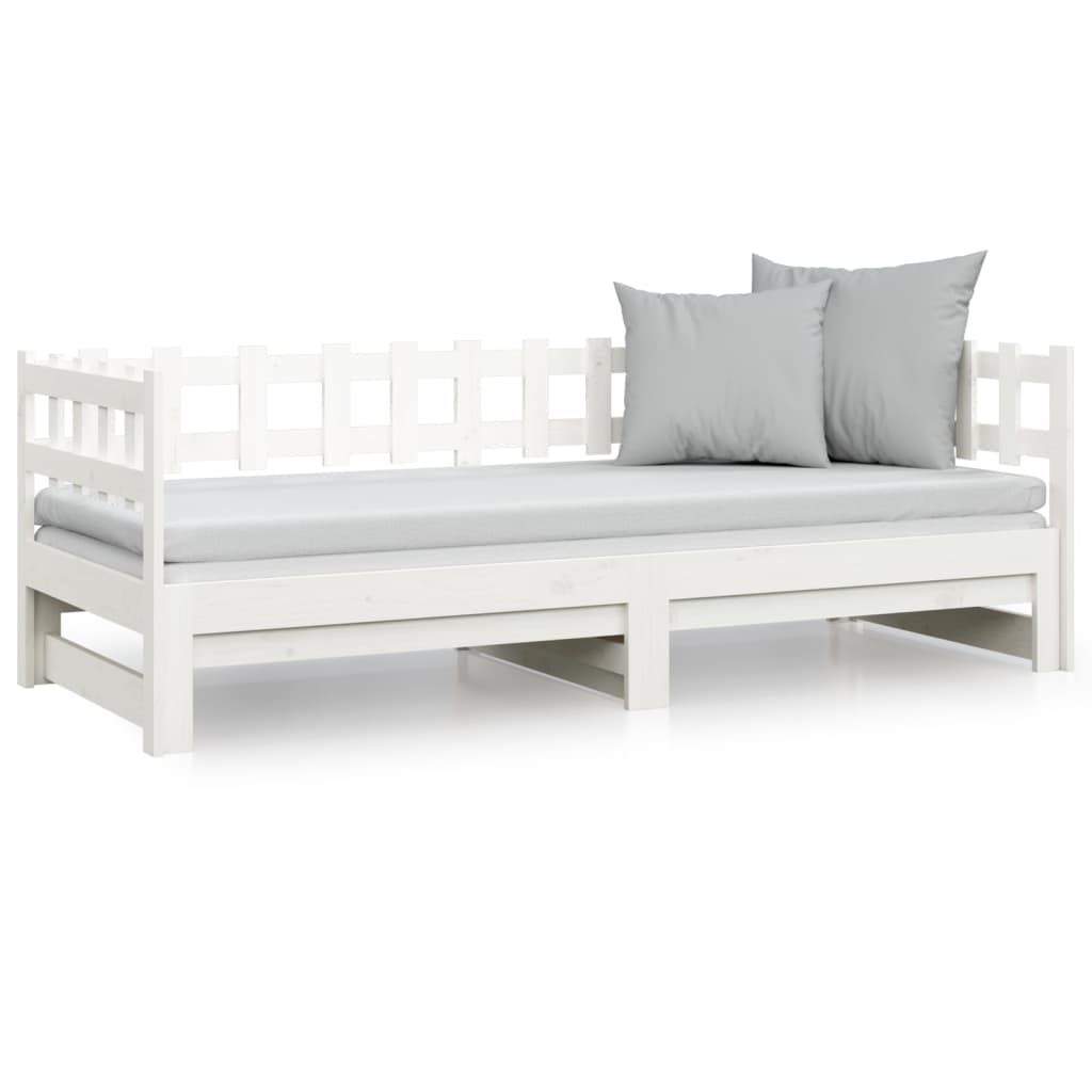 Slaapbank Uitschuifbaar 2X(80X200) Cm Massief Grenenhout