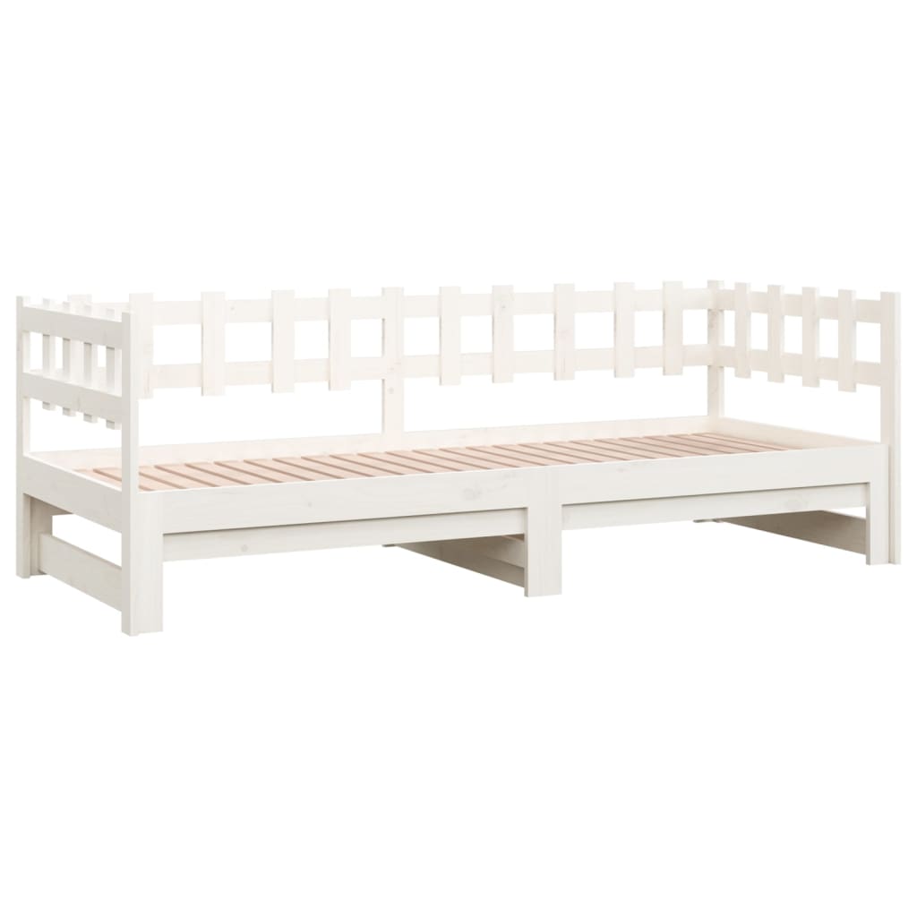 Slaapbank Uitschuifbaar 2X(80X200) Cm Massief Grenenhout