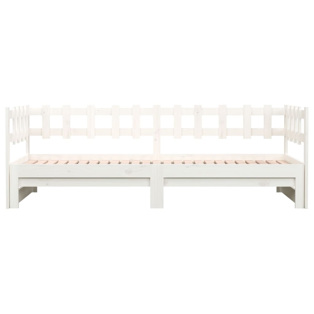 Slaapbank Uitschuifbaar 2X(80X200) Cm Massief Grenenhout