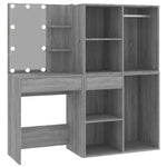 Kaptafel Met Kastjes Led Bewerkt Hout Eiken