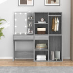 Kaptafel Met Kastjes Led Bewerkt Hout Eiken
