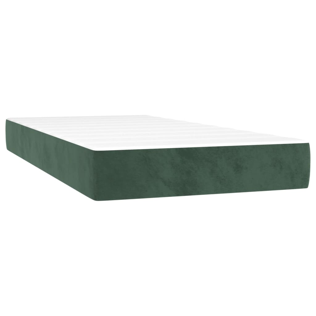 Pocketveringmatras 90X190X20 Cm Fluweel Donkergroen