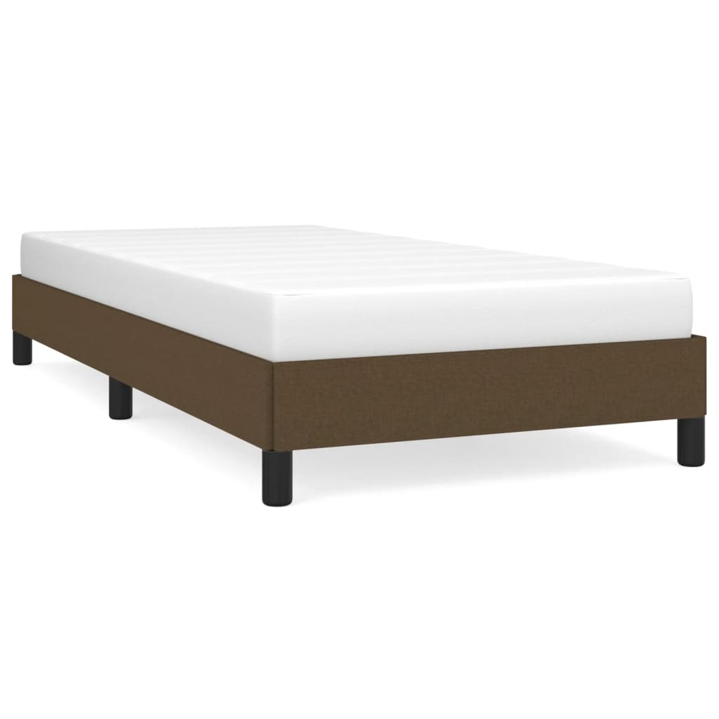 Bedframe Zonder Matras Stof Donkerbruin