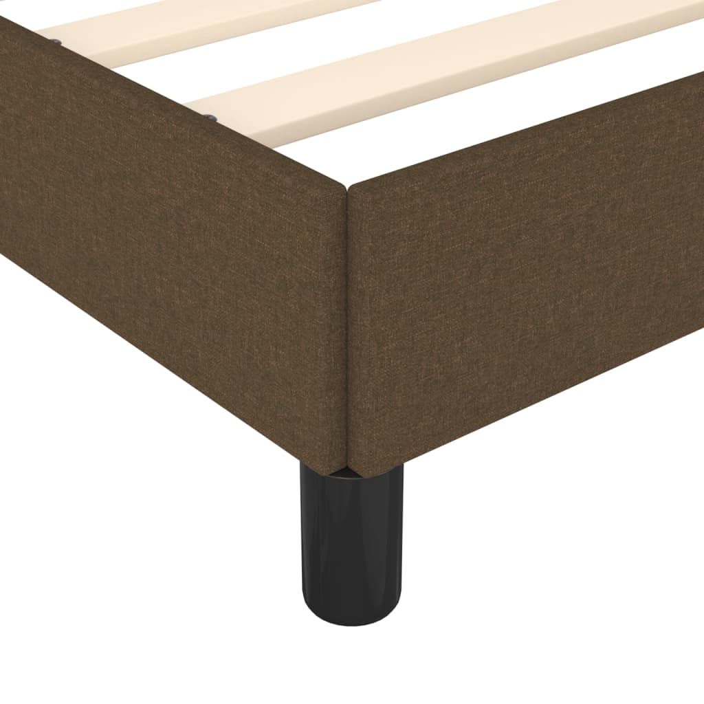 Bedframe Zonder Matras Stof Donkerbruin