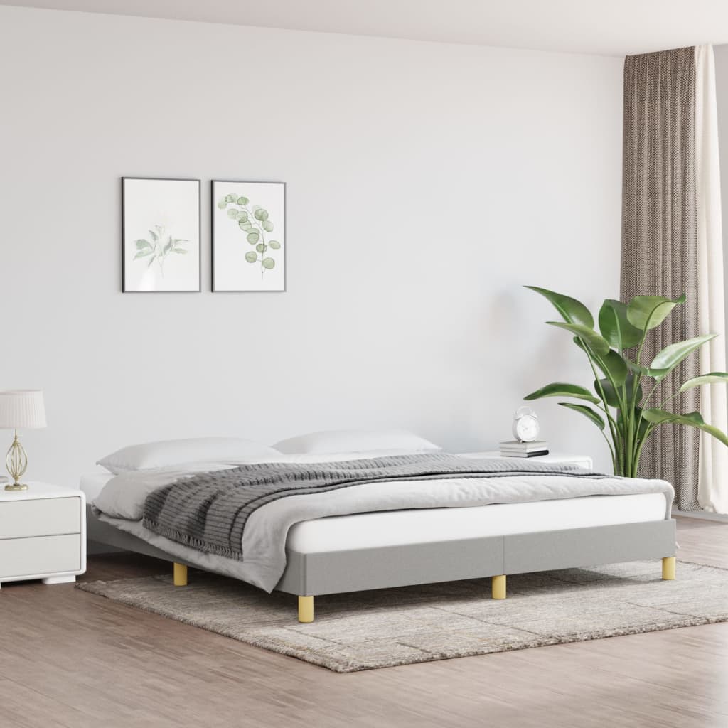 Bedframe Zonder Matras Stof Lichtgrijs