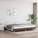 Bedframe Zonder Matras Stof Donkerbruin