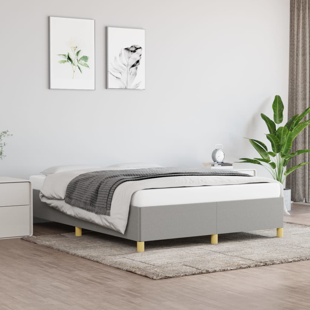 Bedframe Zonder Matras Stof Lichtgrijs